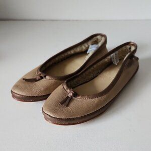 UGG | 1682 Antoinette Ballet Flat Shearling Lining Flats Shoes Beige Brown Sz 6